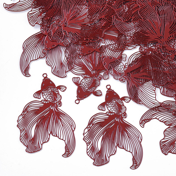 PandaHall Spray Painted Brass Filigree Pendants, Etched Metal Embellishments, Goldfish, Dark Red, 49x30x0.3mm, Hole: 1.4mm Brass Fish Red
PandaHall Spray Painted Brass Filigree Pendants, Etched Metal Embellishments, Goldfish, Dark Red, 49x30x0.3mm, Hole: 1.4mm Brass Fish Red