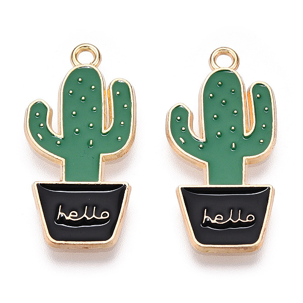 PandaHall Alloy Enamel Pendants, Cactus, Light Gold, Sea Green, 27x13x1.5mm, Hole: 1.5mm Alloy+Enamel Others Green
PandaHall Alloy Enamel Pendants, Cactus, Light Gold, Sea Green, 27x13x1.5mm, Hole: 1.5mm Alloy+Enamel Others Green