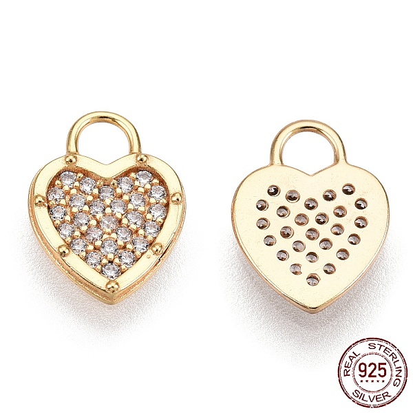 PandaHall 925 Sterling Silver Micro Pave Cubic Zirconia Charms, with S925 Stamp, Heart Charms, Nickel Free, Real 18K Gold Plated, 11x8x1.2mm..., Clear
PandaHall 925 Sterling Silver Micro Pave Cubic Zirconia Charms, with S925 Stamp, Heart Charms, Nickel Free, Real 18K Gold Plated, 11x8x1.2mm..., Clear