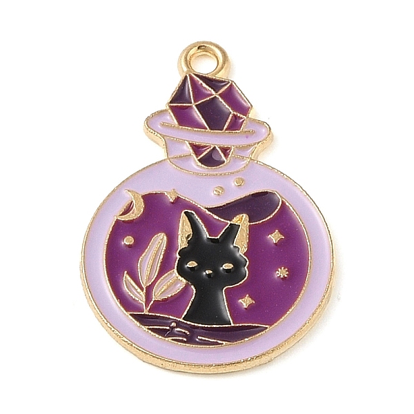 PandaHall Halloween Alloy Eanaml Pendants, Golden, Magic Cat Charm, Bottle, 30x20x1.5mm, Hole: 2mm Alloy+Enamel Bottle Purple
PandaHall Halloween Alloy Eanaml Pendants, Golden, Magic Cat Charm, Bottle, 30x20x1.5mm, Hole: 2mm Alloy+Enamel Bottle Purple