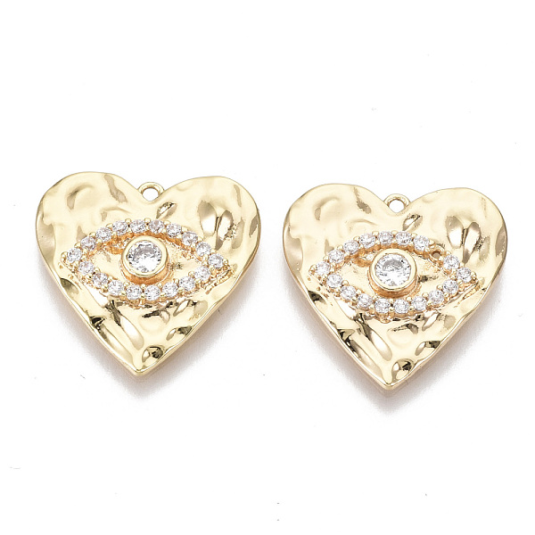 PandaHall Brass Micro Pave Clear Cubic Zirconia Pendants, Heart with Eye, Nickel Free, Real 18K Gold Plated, 17x17.5x3mm, Hole: 1.4mm...
PandaHall Brass Micro Pave Clear Cubic Zirconia Pendants, Heart with Eye, Nickel Free, Real 18K Gold Plated, 17x17.5x3mm, Hole: 1.4mm...