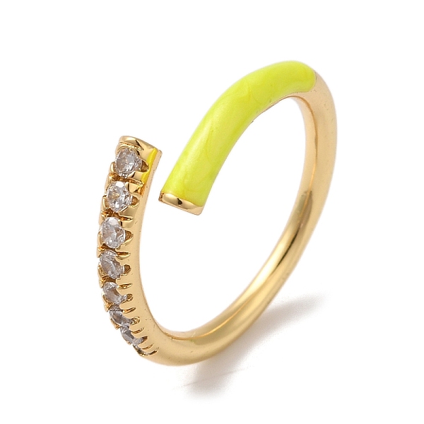 PandaHall Rack Plating Brass Cubic Zirconia Open Cuff Rings for Women, with Enamel, Cadmium Free & Lead Free, Yellow, Inner Diameter: 17mm...
PandaHall Rack Plating Brass Cubic Zirconia Open Cuff Rings for Women, with Enamel, Cadmium Free & Lead Free, Yellow, Inner Diameter: 17mm...