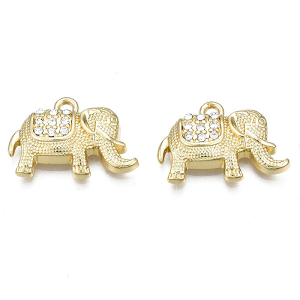 PandaHall Alloy Pendants, with Crystal Rhinestone, Cadmium Free & Nickel Free & Lead Free, Elephant, Light Gold, 14x20x3.5mm, Hole: 1.6mm...
PandaHall Alloy Pendants, with Crystal Rhinestone, Cadmium Free & Nickel Free & Lead Free, Elephant, Light Gold, 14x20x3.5mm, Hole: 1.6mm...