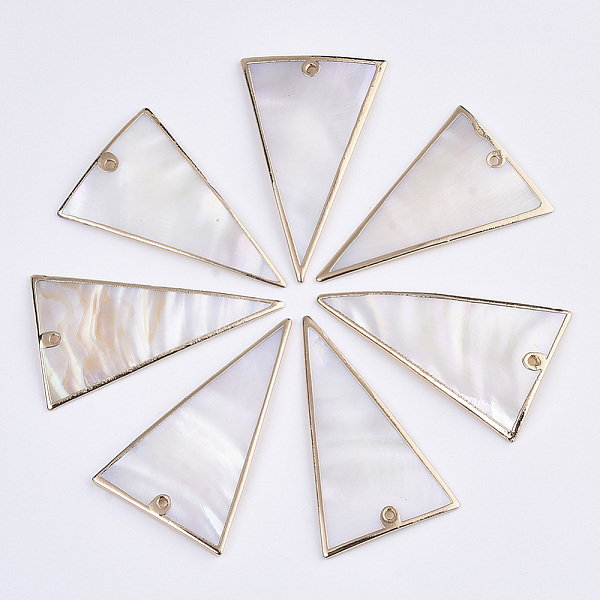 PandaHall Natural Freshwater Shell Pendants, with Edge Brass Golden Plated, Triangle, Seashell Color, 49x31x3mm, Hole: 1.6mm Freshwater...
PandaHall Natural Freshwater Shell Pendants, with Edge Brass Golden Plated, Triangle, Seashell Color, 49x31x3mm, Hole: 1.6mm Freshwater...