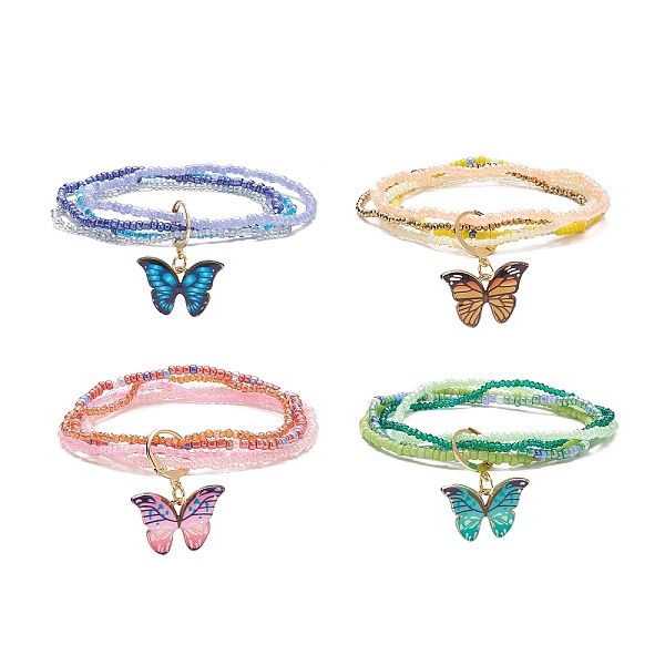PandaHall Glass Seed Beads Beaded Multi-strand Bracelets, Alloy Enamel Butterfly Charm Stretch Bracelets for Woman, Golden, Inner Diameter..., Multicolor
PandaHall Glass Seed Beads Beaded Multi-strand Bracelets, Alloy Enamel Butterfly Charm Stretch Bracelets for Woman, Golden, Inner Diameter..., Multicolor