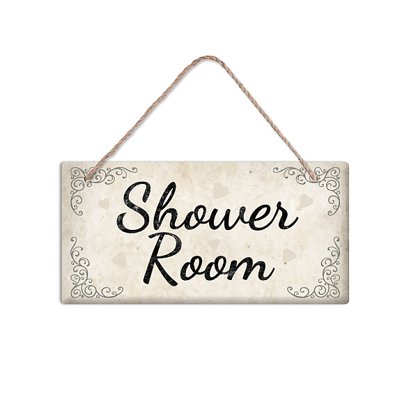 PandaHall PVC Plastic Hanging Wall Decorations, with Jute Twine, Rectangle with Word Shower Room, Colorful, Word, 15x30x0.5cm Plastic Word
PandaHall PVC Plastic Hanging Wall Decorations, with Jute Twine, Rectangle with Word Shower Room, Colorful, Word, 15x30x0.5cm Plastic Word