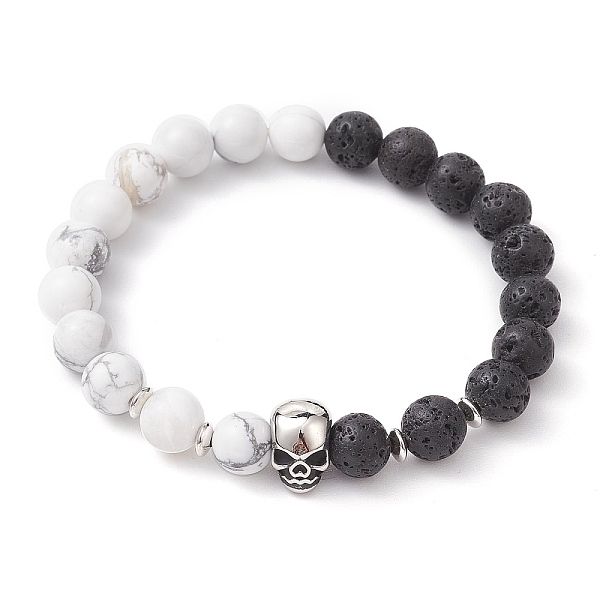 PandaHall Halloween Natural Howlite and Lava Rock Beaded Stretch Bracelets, with 304 Stainless Steel Skull Beads, Stainless Steel Color, 3/8...
PandaHall Halloween Natural Howlite and Lava Rock Beaded Stretch Bracelets, with 304 Stainless Steel Skull Beads, Stainless Steel Color, 3/8...