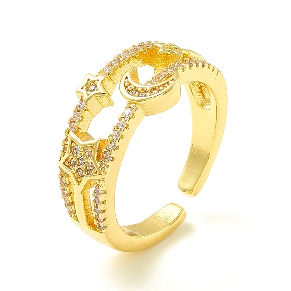 PandaHall Clear Cubic Zirconia Moon and Star Open Cuff Ring for Women, Cadmium Free & Lead Free, Real 18K Gold Plated, US Size 5 3/4(16.3mm)...
PandaHall Clear Cubic Zirconia Moon and Star Open Cuff Ring for Women, Cadmium Free & Lead Free, Real 18K Gold Plated, US Size 5 3/4(16.3mm)...