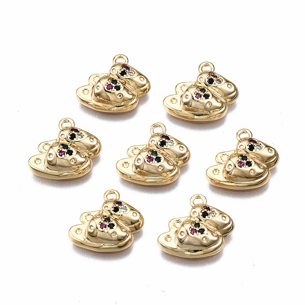 PandaHall Brass Micro Pave Cubic Zirconia Charms, Nickel Free, Slippers, Real 18K Gold Plated, 11x12x3.5mm, Hole: 1.2mm Brass+Cubic Zirconia..., Multicolor
PandaHall Brass Micro Pave Cubic Zirconia Charms, Nickel Free, Slippers, Real 18K Gold Plated, 11x12x3.5mm, Hole: 1.2mm Brass+Cubic Zirconia..., Multicolor