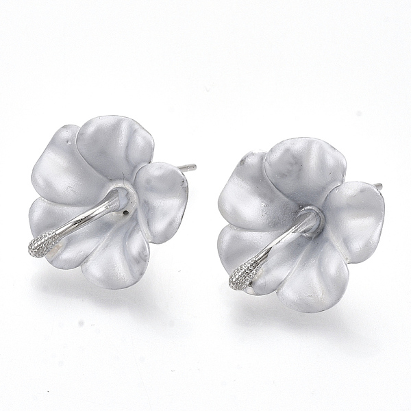 PandaHall Spray Painted Alloy Stud Earring Findings, with Stainless Steel Pins and Loop, Flower, Platinum, White, 18x18mm, Hole: 1.4mm, Pin...
PandaHall Spray Painted Alloy Stud Earring Findings, with Stainless Steel Pins and Loop, Flower, Platinum, White, 18x18mm, Hole: 1.4mm, Pin...