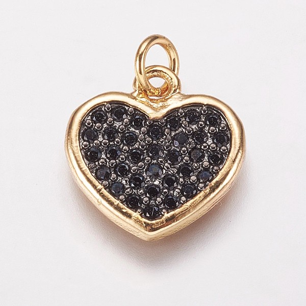PandaHall Brass Cubic Zirconia Charms, Heart, Golden, 13.5x13x1.5mm, Hole: 3.5mm Brass+Cubic Zirconia Heart Black
PandaHall Brass Cubic Zirconia Charms, Heart, Golden, 13.5x13x1.5mm, Hole: 3.5mm Brass+Cubic Zirconia Heart Black