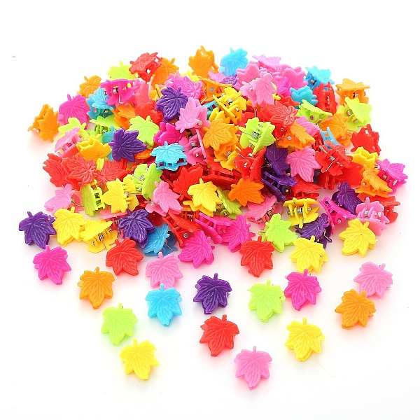 PandaHall Cute Candy Colors Mini Plastic Claw Hair Clips, with Iron Findings, for Girls, Leaf, 16x15mm, 100pcs/bag Plastic Leaf Multicolor
PandaHall Cute Candy Colors Mini Plastic Claw Hair Clips, with Iron Findings, for Girls, Leaf, 16x15mm, 100pcs/bag Plastic Leaf Multicolor