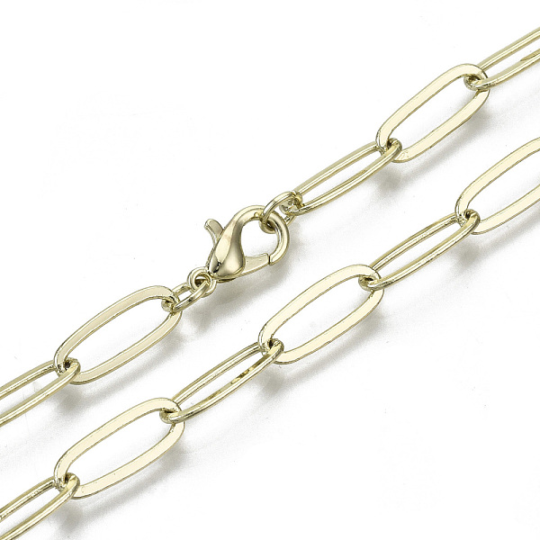 PandaHall Brass Paperclip Chains, Drawn Elongated Cable Chains Necklace Making, with Lobster Claw Clasps, Light Gold, 24.4 inch(62cm) long...
PandaHall Brass Paperclip Chains, Drawn Elongated Cable Chains Necklace Making, with Lobster Claw Clasps, Light Gold, 24.4 inch(62cm) long...