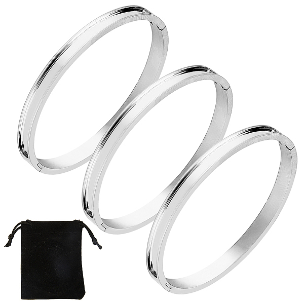 PandaHall Unicraftale 3Pcs Egg Shaped 201 Stainless Steel Grooved Hinged Bangles, for DIY Electroplated, Leather Inlay, Clay Rhinestone Pave...
PandaHall Unicraftale 3Pcs Egg Shaped 201 Stainless Steel Grooved Hinged Bangles, for DIY Electroplated, Leather Inlay, Clay Rhinestone Pave...