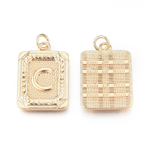 PandaHall Brass Pendants, with Jump Rings, Cadmium Free & Nickel Free & Lead Free, Rectangle with Letter, Real 18K Gold Plated, Letter.C...
PandaHall Brass Pendants, with Jump Rings, Cadmium Free & Nickel Free & Lead Free, Rectangle with Letter, Real 18K Gold Plated, Letter.C...