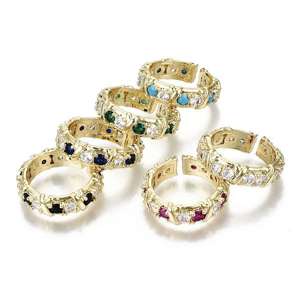 PandaHall Brass Micro Pave Cubic Zirconia Cuff Rings, Open Rings, Nickel Free, Real 16K Gold Plated, Mixed Color, US Size 6(16.5mm)..., Multicolor
PandaHall Brass Micro Pave Cubic Zirconia Cuff Rings, Open Rings, Nickel Free, Real 16K Gold Plated, Mixed Color, US Size 6(16.5mm)..., Multicolor