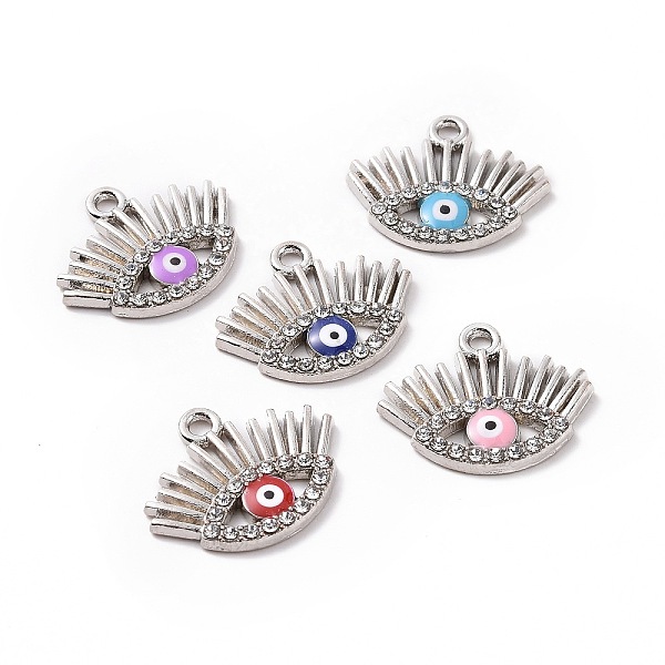 PandaHall Alloy Enamel Pendants, with Rhinestone, Evil Eye Charm, Platinum, 17.5x21.5x2mm, Hole: 1.8mm Alloy Rhinestone+Enamel Evil Eye..., Multicolor
PandaHall Alloy Enamel Pendants, with Rhinestone, Evil Eye Charm, Platinum, 17.5x21.5x2mm, Hole: 1.8mm Alloy Rhinestone+Enamel Evil Eye..., Multicolor