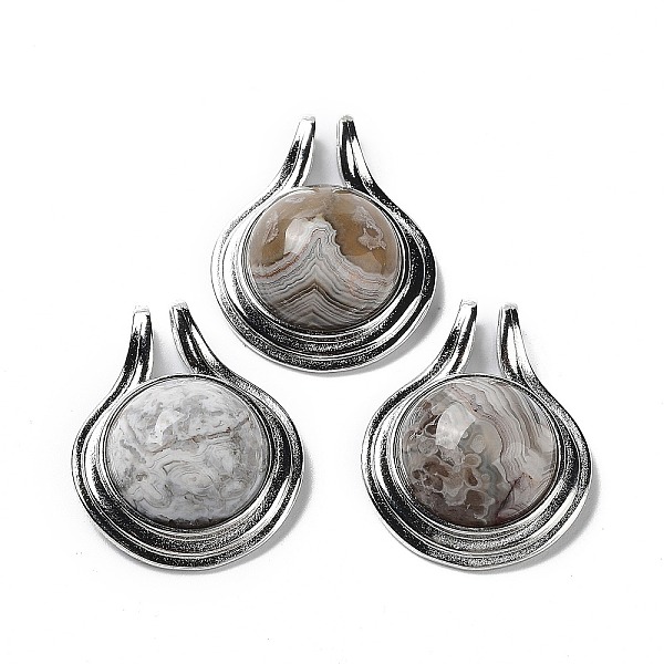 PandaHall Natural Mexican Agate Pendants, Rack Plating Platinum Plated Brass Half Round Charms, Cadmium Free & Lead Free, 28x22.5x10mm, Hole...
PandaHall Natural Mexican Agate Pendants, Rack Plating Platinum Plated Brass Half Round Charms, Cadmium Free & Lead Free, 28x22.5x10mm, Hole...