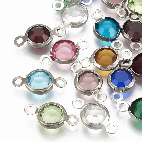 PandaHall 304 Stainless Steel Links connectors, with Glass, Flat Round, Stainless Steel Color, Mixed Color, 15x8.5x4mm, Hole: 1.5mm Glass..., Multicolor
PandaHall 304 Stainless Steel Links connectors, with Glass, Flat Round, Stainless Steel Color, Mixed Color, 15x8.5x4mm, Hole: 1.5mm Glass..., Multicolor