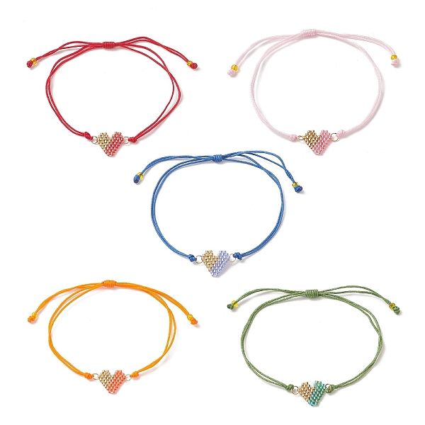 PandaHall Handmade Japanese Seed Heart Link Bracelets, Adjustable Bracelet for Women, Mixed Color, Maximum Inner Diameter: 4-3/8 inch(11cm)..., Multicolor
PandaHall Handmade Japanese Seed Heart Link Bracelets, Adjustable Bracelet for Women, Mixed Color, Maximum Inner Diameter: 4-3/8 inch(11cm)..., Multicolor