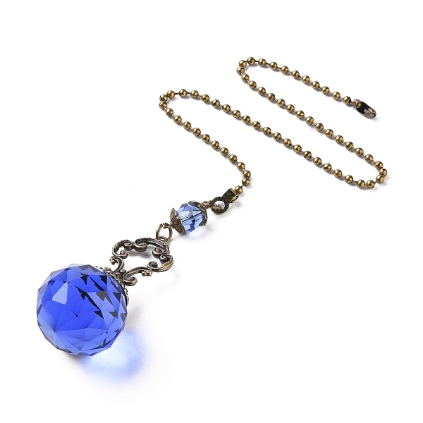 PandaHall Faceted Glass Round Big Pendant Decorations, with Tibetan Style Alloy Findings, Royal Blue, 410mm Glass Round Blue
PandaHall Faceted Glass Round Big Pendant Decorations, with Tibetan Style Alloy Findings, Royal Blue, 410mm Glass Round Blue