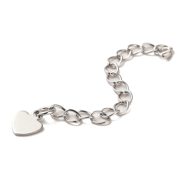 PandaHall Rack Plating Brass Curb Chain Extender, End Chains with Heart Drop, Real Platinum Plated, 59mm Brass Heart
PandaHall Rack Plating Brass Curb Chain Extender, End Chains with Heart Drop, Real Platinum Plated, 59mm Brass Heart