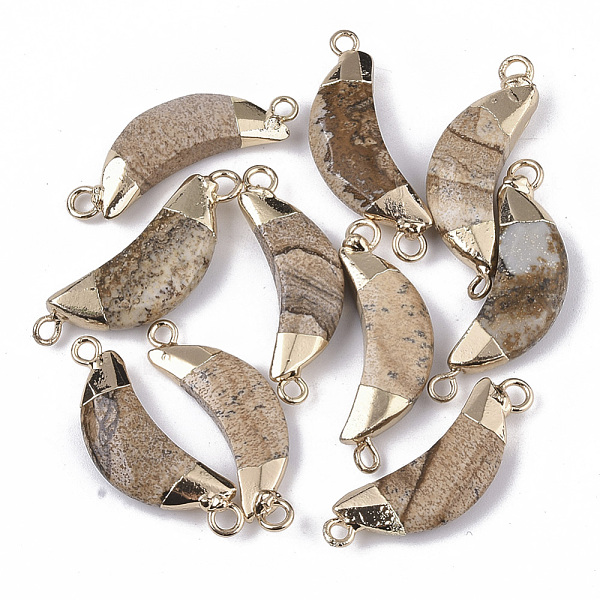 PandaHall Natural Picture Jasper Links connectors, with Both Ends Golden Plated Iron Loops, Faceted, Moon, 27~31x10x5~6mm, Hole: 2mm Picture...
PandaHall Natural Picture Jasper Links connectors, with Both Ends Golden Plated Iron Loops, Faceted, Moon, 27~31x10x5~6mm, Hole: 2mm Picture...