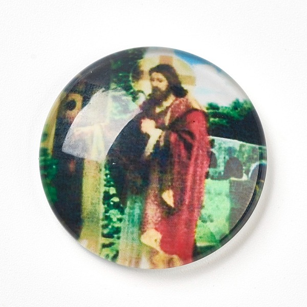 PandaHall Glass Cabochons, Half Round/Dome with Jesus, For Easter, Colorful, 25x6~6.5mm Glass Human
PandaHall Glass Cabochons, Half Round/Dome with Jesus, For Easter, Colorful, 25x6~6.5mm Glass Human
