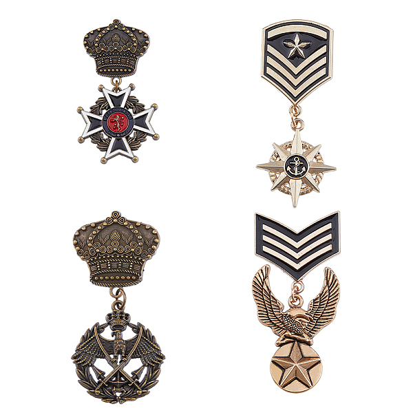 PandaHall SUPERFINDINGS 4Pcs 4 Style Alloy Star Eagle Medal Brooch Pin Crown Cross Lapel Pin Badge Hats Scarf Suit Brooch Vintage Lapel Clip...
PandaHall SUPERFINDINGS 4Pcs 4 Style Alloy Star Eagle Medal Brooch Pin Crown Cross Lapel Pin Badge Hats Scarf Suit Brooch Vintage Lapel Clip...