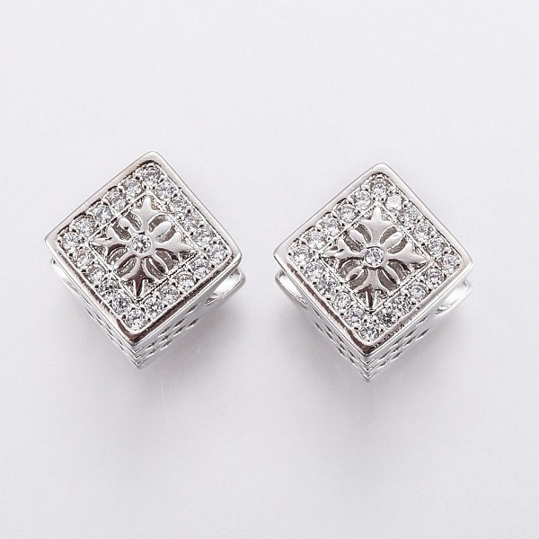 PandaHall Brass Micro Pave Cubic Zirconia European Beads, Large Hole Beads, Rhombus, Clear, Platinum, 11.5x11.5x8mm, Hole: 4.5mm Brass+Cubic...
PandaHall Brass Micro Pave Cubic Zirconia European Beads, Large Hole Beads, Rhombus, Clear, Platinum, 11.5x11.5x8mm, Hole: 4.5mm Brass+Cubic...