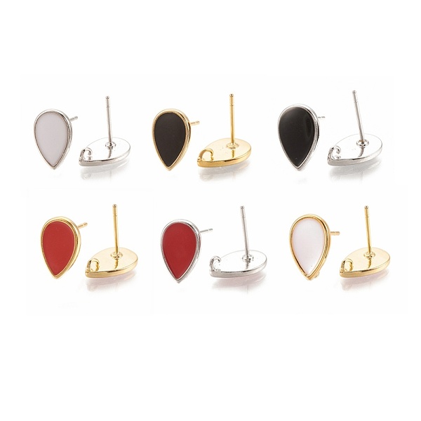 PandaHall Brass Stud Earring Findings, with Enamel and Loop, Teardrop, Mixed Color, 12x8mm, Hole: 1.2mm, Pin: 0.7mm Brass Teardrop..., Multicolor
PandaHall Brass Stud Earring Findings, with Enamel and Loop, Teardrop, Mixed Color, 12x8mm, Hole: 1.2mm, Pin: 0.7mm Brass Teardrop..., Multicolor