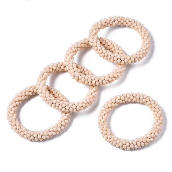 PandaHall Faceted Opaque Glass Beads Stretch Bracelets, Torsade Bracelets, Random Color Rope, Rondelle, Blanched Almond, Inner Diameter: 2...
PandaHall Faceted Opaque Glass Beads Stretch Bracelets, Torsade Bracelets, Random Color Rope, Rondelle, Blanched Almond, Inner Diameter: 2...