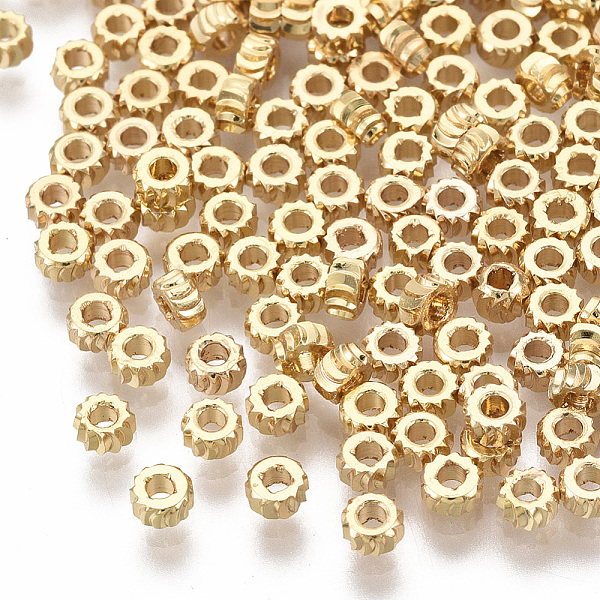 PandaHall Brass Beads, Nickel Free, Rondelle, Twist, Real 18K Gold Plated, 4x2mm, Hole: 1.6mm Brass Rondelle
PandaHall Brass Beads, Nickel Free, Rondelle, Twist, Real 18K Gold Plated, 4x2mm, Hole: 1.6mm Brass Rondelle