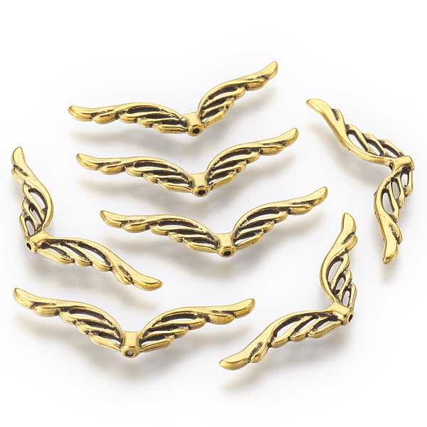PandaHall Tibetan Style Alloy Beads, Cadmium Free & Nickel Free & Lead Free, Wing, Antique Golden, 41x12x2mm, Hole: 1mm Alloy Wing
PandaHall Tibetan Style Alloy Beads, Cadmium Free & Nickel Free & Lead Free, Wing, Antique Golden, 41x12x2mm, Hole: 1mm Alloy Wing