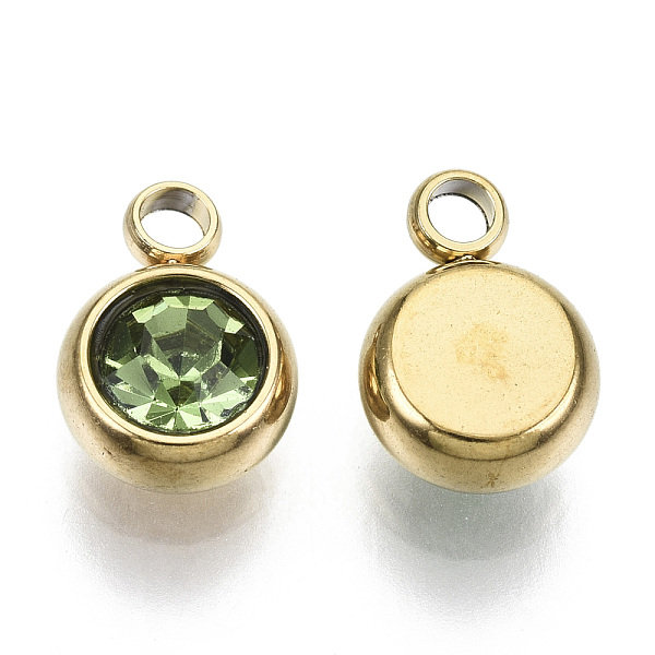 PandaHall Vacuum Plating 201 Stainless Steel Rhinestone Charms, Birthstone Charms, Flat Round, Real 18K Gold Plated, Peridot, 8.5x6x3mm..., Green
PandaHall Vacuum Plating 201 Stainless Steel Rhinestone Charms, Birthstone Charms, Flat Round, Real 18K Gold Plated, Peridot, 8.5x6x3mm..., Green