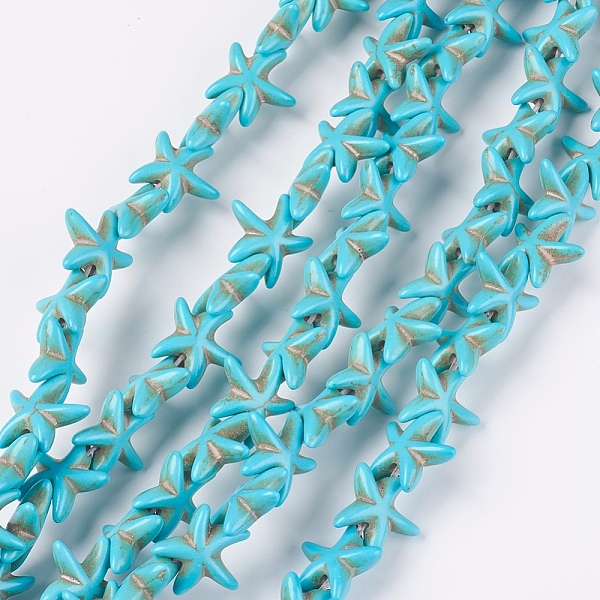 PandaHall Synthetic Turquoise Beads Strands, Starfish/Sea Stars, Dyed & Heated, Deep Sky Blue, 14~15x14~15x5mm, Hole: 1.5mm, about...
PandaHall Synthetic Turquoise Beads Strands, Starfish/Sea Stars, Dyed & Heated, Deep Sky Blue, 14~15x14~15x5mm, Hole: 1.5mm, about...