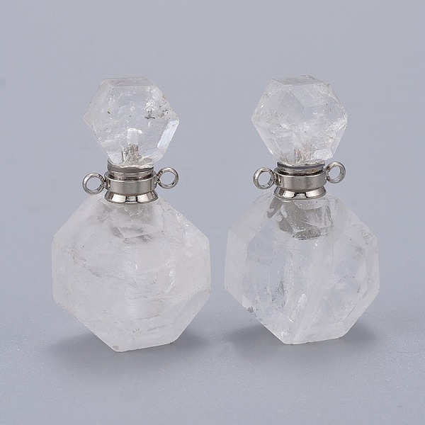 PandaHall Faceted Natural Quartz Crystal Openable Perfume Bottle Pendants, Rock Crystal, with 304 Stainless Steel Findings, Stainless Steel...
PandaHall Faceted Natural Quartz Crystal Openable Perfume Bottle Pendants, Rock Crystal, with 304 Stainless Steel Findings, Stainless Steel...
