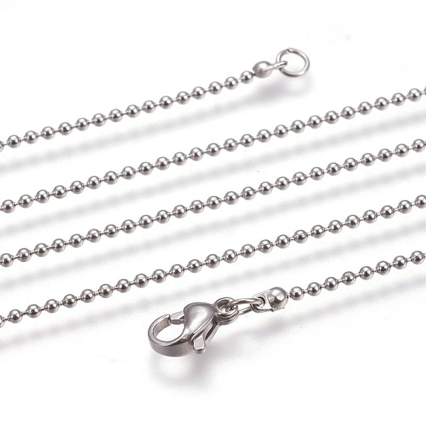 PandaHall 304 Stainless Steel Ball Chain Necklaces, with Lobster Claw Clasps, Stainless Steel Color, 18.3 inch(46.5cm), 1.4mm 304 Stainless...
PandaHall 304 Stainless Steel Ball Chain Necklaces, with Lobster Claw Clasps, Stainless Steel Color, 18.3 inch(46.5cm), 1.4mm 304 Stainless...