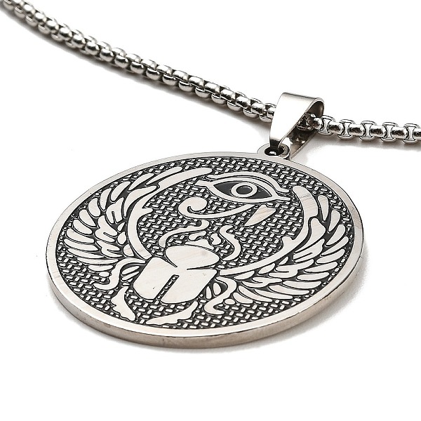 PandaHall 201 Stainless Steel Pendant Necklaces, Flat Round, 23.23 inch(59cm), Flat Round: 38x35x2mm 201 Stainless Steel Flat Round
PandaHall 201 Stainless Steel Pendant Necklaces, Flat Round, 23.23 inch(59cm), Flat Round: 38x35x2mm 201 Stainless Steel Flat Round