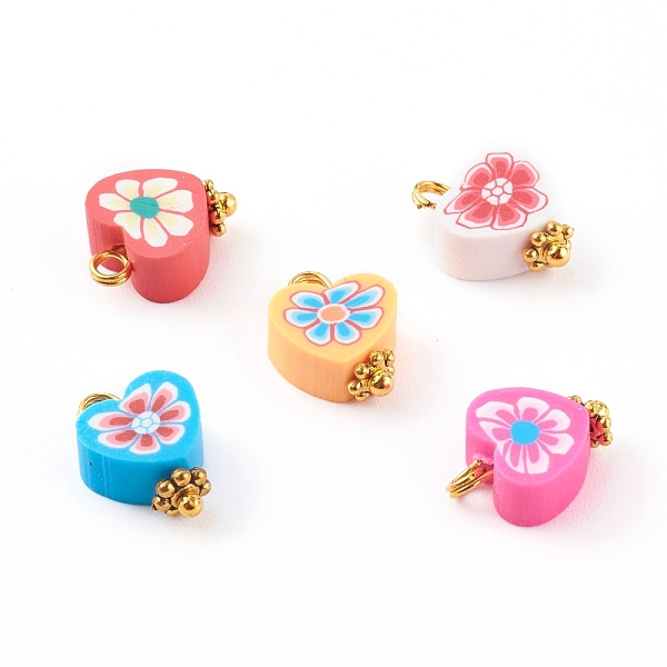 PandaHall Handmade Polymer Clay Charms, with Golden Brass Loops, Heart, Mixed Color, 13x9x4.5mm, Hole: 2mm Polymer Clay Heart Multicolor
PandaHall Handmade Polymer Clay Charms, with Golden Brass Loops, Heart, Mixed Color, 13x9x4.5mm, Hole: 2mm Polymer Clay Heart Multicolor
