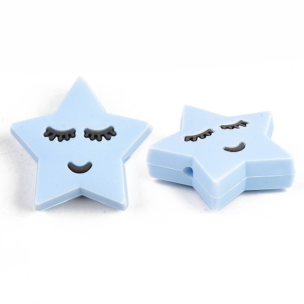 PandaHall Food Grade Eco-Friendly Silicone Focal Beads, Chewing Beads For Teethers, DIY Nursing Necklaces Making, Star, Light Sky Blue...
PandaHall Food Grade Eco-Friendly Silicone Focal Beads, Chewing Beads For Teethers, DIY Nursing Necklaces Making, Star, Light Sky Blue...