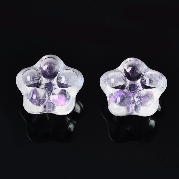 PandaHall Transparent Spray Painted Glass Beads, with Glitter Powder, Flower, Medium Purple, 10x10x7mm, Hole: 1.2mm Glass Flower
PandaHall Transparent Spray Painted Glass Beads, with Glitter Powder, Flower, Medium Purple, 10x10x7mm, Hole: 1.2mm Glass Flower