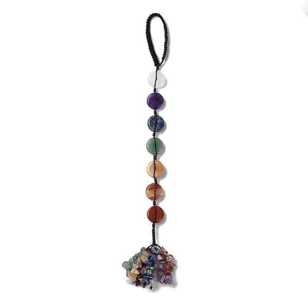 PandaHall 7 Chakra Flat Round Natural Gemstone Pendant Decoration, Braided Thread and Gemstone Chip Tassel Hanging Ornaments, 247mm Mixed...
PandaHall 7 Chakra Flat Round Natural Gemstone Pendant Decoration, Braided Thread and Gemstone Chip Tassel Hanging Ornaments, 247mm Mixed...