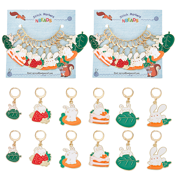 PandaHall Rabbit Theme Alloy Enamel Locking Stitch Markers, Golden Tone 304 Stainless Steel Clasp Stitch Marker, Mixed Color, 3.5~4.5cm..., Multicolor
PandaHall Rabbit Theme Alloy Enamel Locking Stitch Markers, Golden Tone 304 Stainless Steel Clasp Stitch Marker, Mixed Color, 3.5~4.5cm..., Multicolor