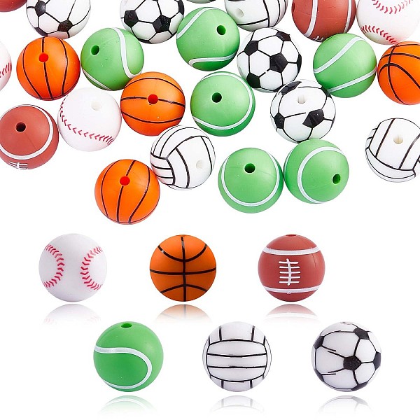 PandaHall 60Pcs 15mm Silicone Beads Sports Silicone Beads Bulk Basketball Soccer Tennis Baseball Rugby Volleyball Silicone Beads Kit for DIY..., Multicolor
PandaHall 60Pcs 15mm Silicone Beads Sports Silicone Beads Bulk Basketball Soccer Tennis Baseball Rugby Volleyball Silicone Beads Kit for DIY..., Multicolor