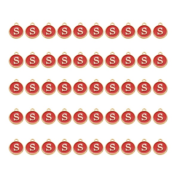 PandaHall Golden Plated Alloy Charms, with Enamel, Enamelled Sequins, Flat Round, Red, Letter.S, 14x12x2mm, Hole: 1.5mm, 50pcs/Box...
PandaHall Golden Plated Alloy Charms, with Enamel, Enamelled Sequins, Flat Round, Red, Letter.S, 14x12x2mm, Hole: 1.5mm, 50pcs/Box...