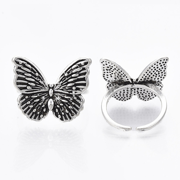 PandaHall Adjustable Tibetan Style Alloy Cuff Rings, Open Rings, Lead Free & Cadmium Free, Butterfly, Antique Silver, Size 5, Inner Diameter...
PandaHall Adjustable Tibetan Style Alloy Cuff Rings, Open Rings, Lead Free & Cadmium Free, Butterfly, Antique Silver, Size 5, Inner Diameter...