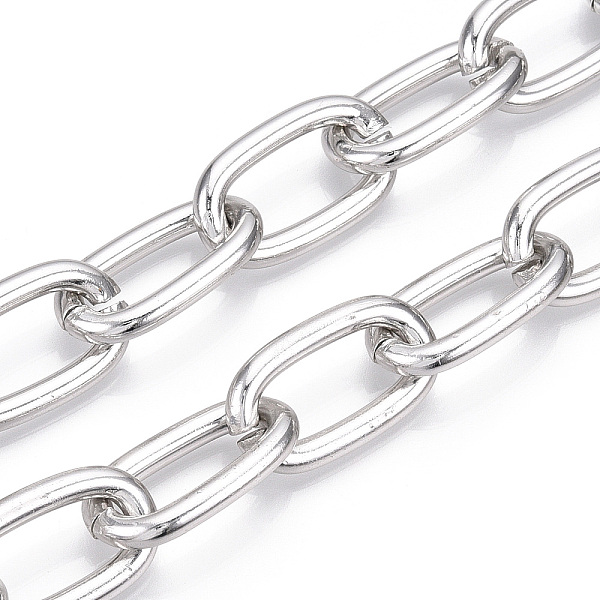PandaHall Aluminum Cable Chain, Oval Link Chains, Unwelded, Platinum, 27.5x15.5x4mm Aluminum
PandaHall Aluminum Cable Chain, Oval Link Chains, Unwelded, Platinum, 27.5x15.5x4mm Aluminum