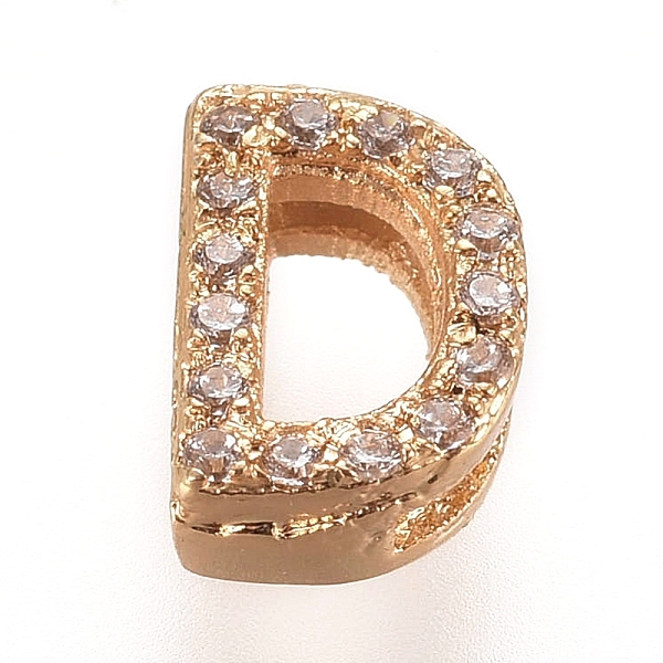 PandaHall Golden Plated Brass Micro Pave Cubic Zirconia Slide Charms, Letter, Clear, Letter.D, 7~7.5x1.5~6.5x3mm, Hole: 6x1mm Brass+Cubic...
PandaHall Golden Plated Brass Micro Pave Cubic Zirconia Slide Charms, Letter, Clear, Letter.D, 7~7.5x1.5~6.5x3mm, Hole: 6x1mm Brass+Cubic...
