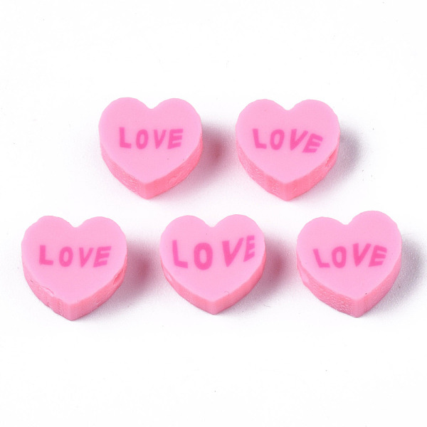 PandaHall Handmade Polymer Clay Beads, Heart with Word Love, Pearl Pink, 8~8.5x9~9.5x4.5mm, Hole: 1.8mm Polymer Clay Heart
PandaHall Handmade Polymer Clay Beads, Heart with Word Love, Pearl Pink, 8~8.5x9~9.5x4.5mm, Hole: 1.8mm Polymer Clay Heart